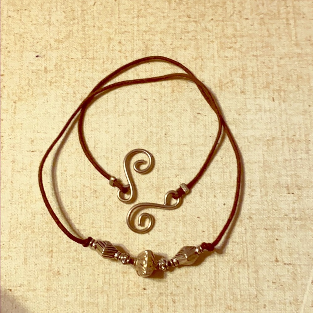 Bead & leather necklace